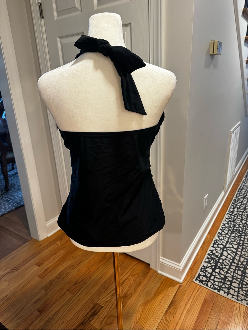 2 Piece Black Ruffle Halter Tankini Set - Picture 10 of 11